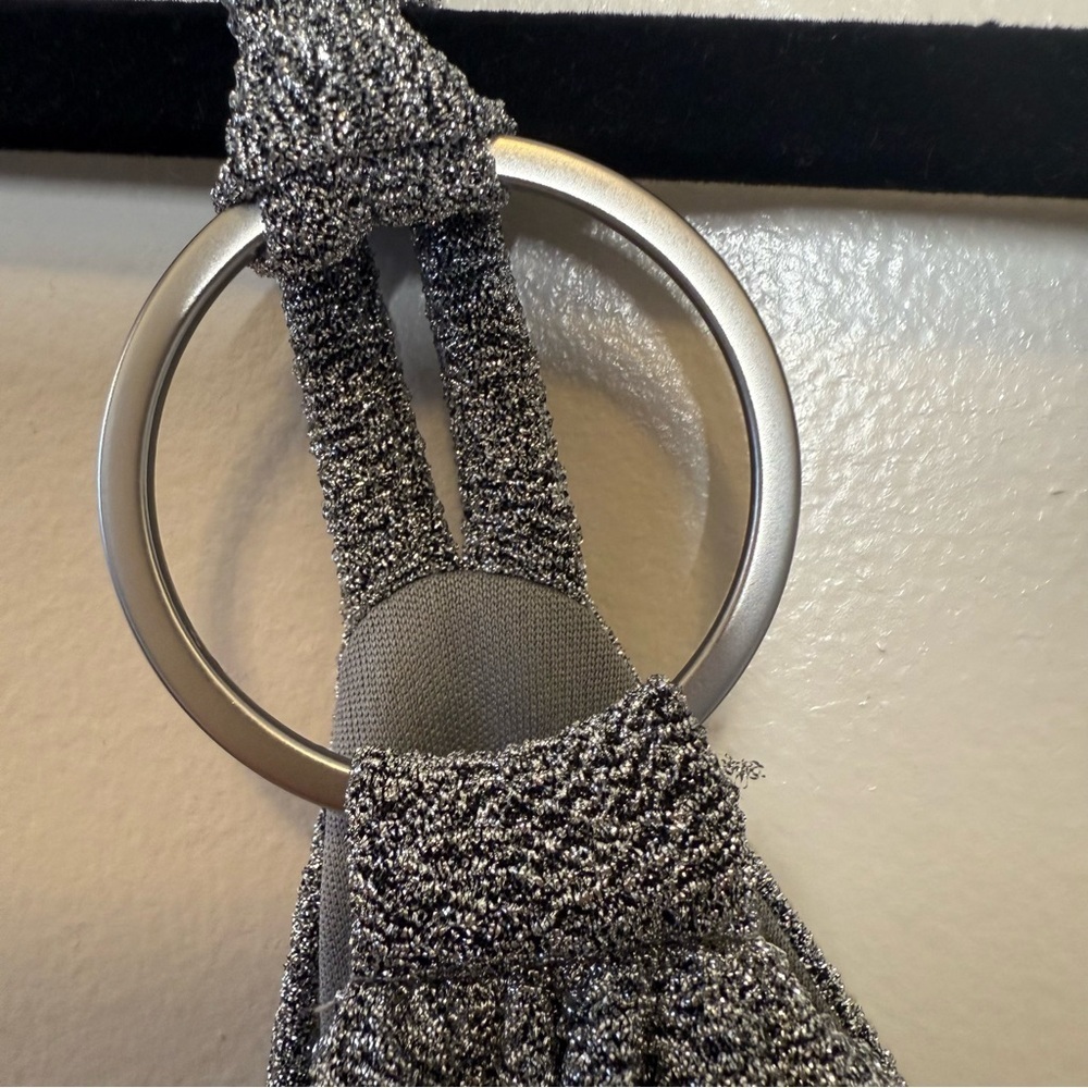 Calvin Klein Silver Shimmer Maxi Evening Dress - Picture 8 of 11